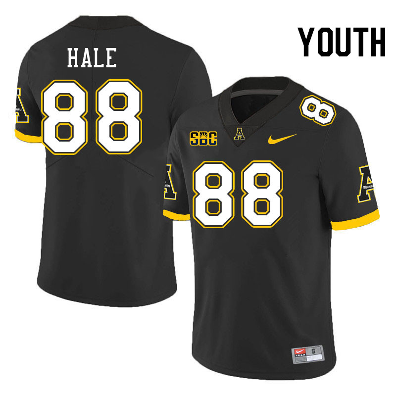 Youth #88 Luke Hale Appalachian State Mountaineers College Football Jerseys Stitched-Black